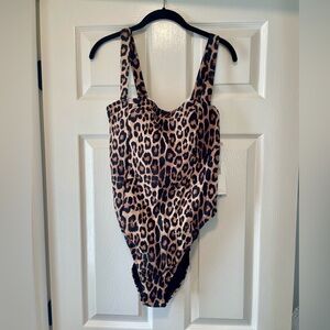 NWT Good American leopard one-piece swimsuit